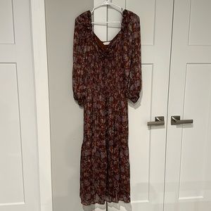 ASTR the Label Arlette floral sweetheart long sleeve maxi dress | x-small